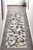 Darla Floral Grey Indoor/Outdoor Area Rug Stain Resistant Modern Carpet