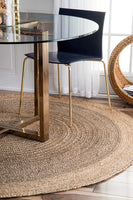 Hand Woven Jute Area Rug, Grey