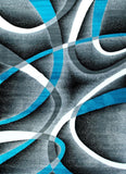 Abstract Swirls Turquoise Soft Area Rugs