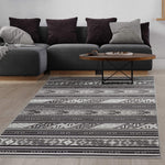 Moroccan Geometric Low Profile Pile Indoor Area Rugs Black