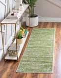 Bromley Collection Vintage Traditional Medallion Border Ivory Green Soft Area Rug