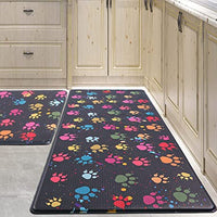 Cushioned Anti-Fatigue Floor Mat,Waterproof Non-Skid Kitchen Mats and Rugs Heavy Duty Comfort Standing Mat for Kitchen, Home, Office, Sink, Laundry, Colorful Paws (Multicolor)