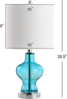 Mer 20.5" Glass/Metal LED Lamp Aqua
