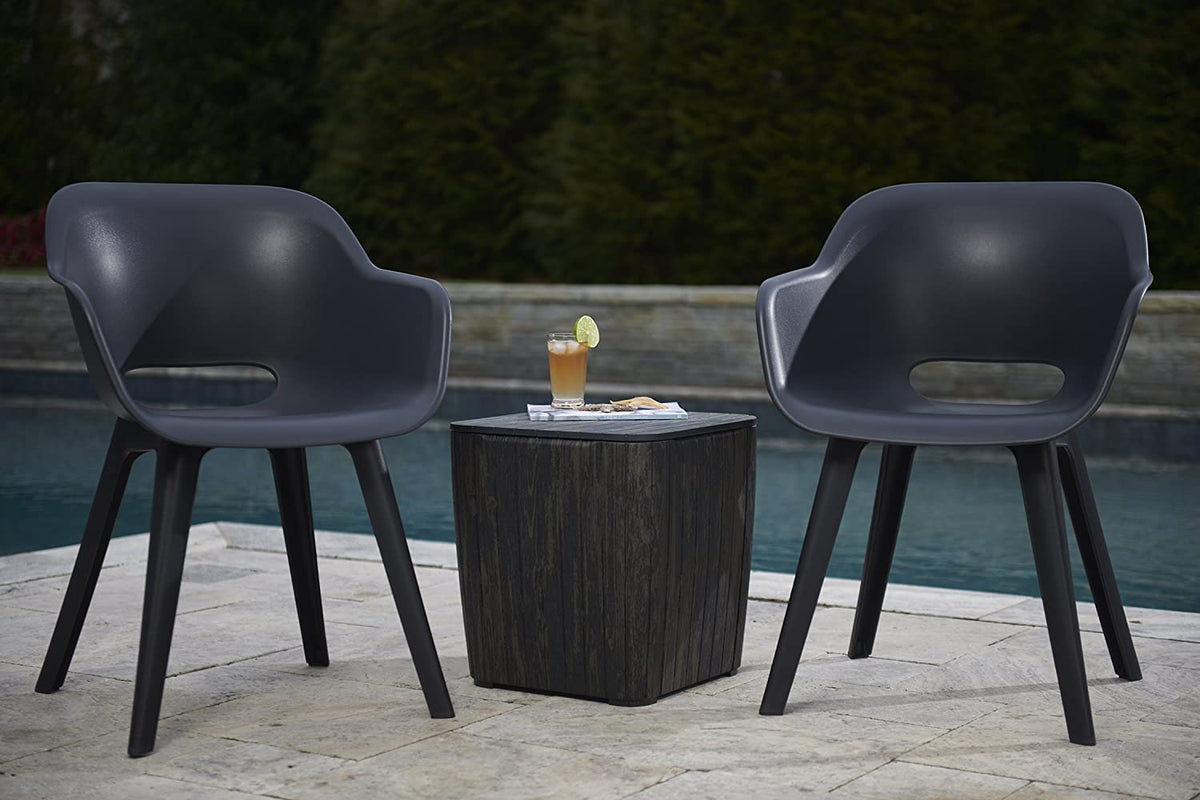 Keter Luzon Patio Side Coffee Table Outdoor Furniture Durable Resin Pl