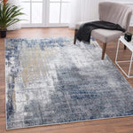 Hampstead Collection Dark Blue Modern Soft Area Rug