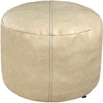 Unstuffed Nordic Faux Leather Pouf, Premium Handmade Ottoman