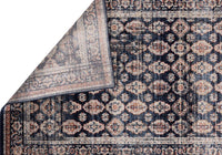 Waterloo Navy Oriental Soft Area Rug