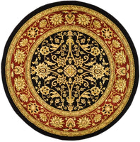 Lyndhurst Collection Traditional Oriental Non-Shedding Stain Resistant Living Room Bedroom Soft Area Rug Black / Red