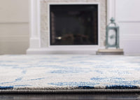 Vintage Floral Grey Blue Soft Area Rug