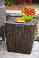 Keter Luzon Patio Side Coffee Table Outdoor Furniture Durable Resin Plastic Realistic Table