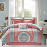 Complete Bag Casual Boho Comforter with Sheet Decorative Pillow, All Season Bedding Set