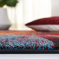 Modern Abstract Soft Area Rug, Red / Multi