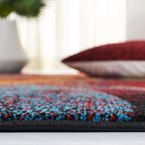 Modern Abstract Soft Area Rug, Red / Multi