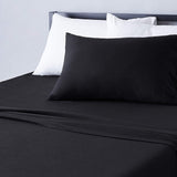 Cotton Jersey Bed Sheet Set - Twin, Black