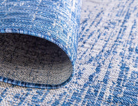Outdoor Modern Collection Distressed Gradient Transitional Blue Area Rug