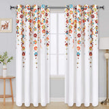 Flowers Window Curtain Floral Window Treatment Grommet Curtains