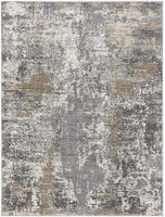 Euston Collection Grey Abstract Soft Area Rug