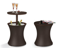 Patio Cooler Bar Table Rattan Style