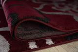 Floral Gray/Grey Burgundy White Area Rug