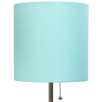 LimeLights 19 1/2" High Stick Table Lamp with Aqua Shade and USB Port