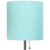 LimeLights 19 1/2" High Stick Table Lamp with Aqua Shade and USB Port