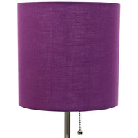 LimeLights 19 1/2"H Stick Table Lamp with Purple Shade and USB Port