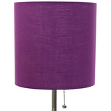 LimeLights 19 1/2"H Stick Table Lamp with Purple Shade and USB Port