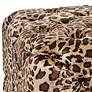 Tarzana Leopard Brown Tufted Pouf Ottoman