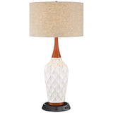 Rocco Ceramic Table Lamp with Dimmable USB Workstation Base