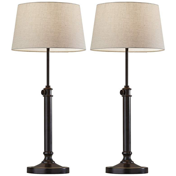 Mitchell Antiqued Black Adjustable Table Lamps Set of 2