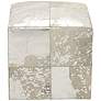 Astoria Weathered Silver Leather Hide Pouf Ottoman