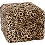 Tarzana Leopard Brown Tufted Pouf Ottoman