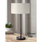 Undine Dark Bronze Table Lamp with USB Ports and Outlets