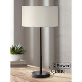 Undine Dark Bronze Table Lamp with USB Ports and Outlets