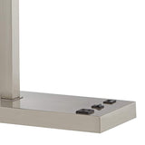Vendi Brushed Nickel Table Lamp with USB Port and Outlet