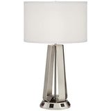 Crispin Brushed Nickel Table Lamp with USB Port and Outlets