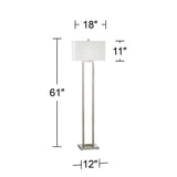 Everett Satin Nickel Open Column Floor Lamp