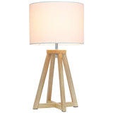 Simple Designs 19 1/4"H Natural Wood White Accent Table Lamp