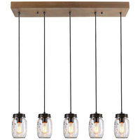 Salvish 33" Wide Bronze 5-Light Multi Light Pendant