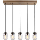 Salvish 33" Wide Bronze 5-Light Multi Light Pendant