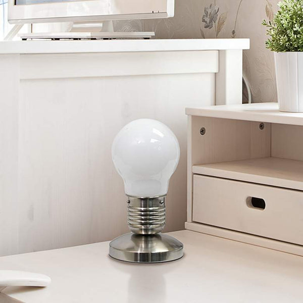 Simple Designs Sand Nickel Edison Bulb Idea Touch Mini Desk Lamp