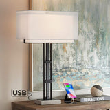 Jacky Modern Industrial Black Table Lamp with USB Port