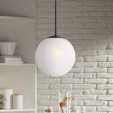 Ciana 10" Wide Black and Frosted Globe Glass Mini Pendant