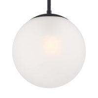 Ciana 10" Wide Black and Frosted Globe Glass Mini Pendant