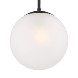Ciana 10" Wide Black and Frosted Globe Glass Mini Pendant