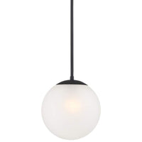 Ciana 10" Wide Black and Frosted Globe Glass Mini Pendant