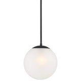 Ciana 10" Wide Black and Frosted Globe Glass Mini Pendant