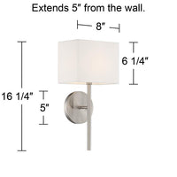 Possini Euro Favreau 16 1/4" High Brushed Nickel Wall Sconce