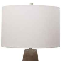 Volterra Crackled Taupe-Gray Ceramic Table Lamp