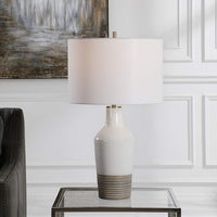 Dakota White Crackle Glaze Ceramic Table Lamp